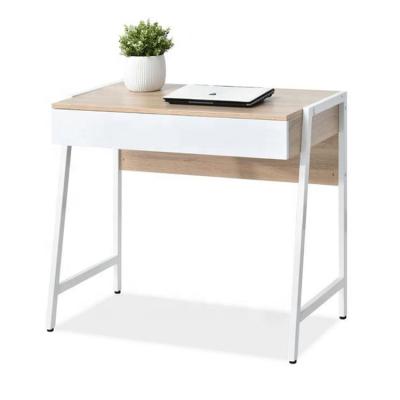 China (Height) Adjustable Computer Desk With Two Drawers And MDF Wood Stamped PVC Drawer Desk for sale