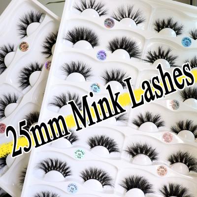 China Long & thick & Wholesale Mink Eyelash 25mm Lashes Dramatic Full Strip Lashes Free Sample With Custom Package for sale