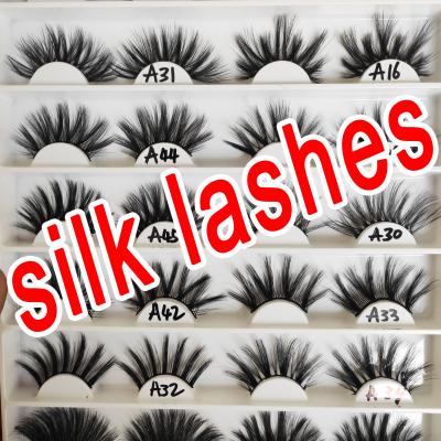 China Full Strip Luxury Tapered Silk Lashes 3D Lashes Lashes Private Label Lashes For Makeup for sale