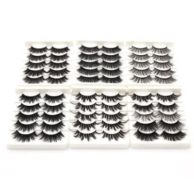 China Full Volume 3d 5 Pairs False Eyelashes Pack Faux Mink False Eyelashes With Eyelash Packaging Box Custom for sale