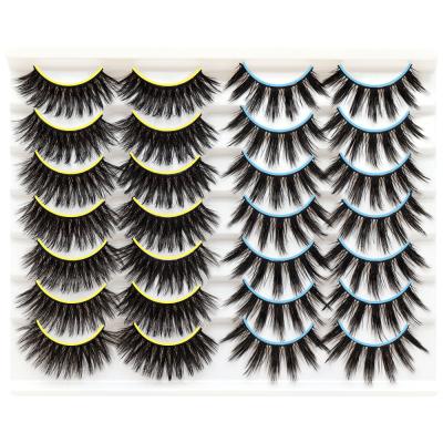 China 14 pairs full volume silk eyelashes pack natural black color good quality wholesale for sale