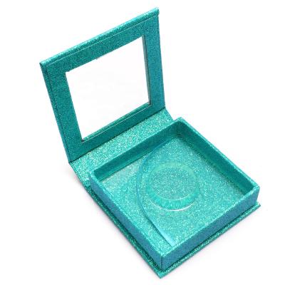 China Custom Packaging Empty Glitter Paper Box Wholesale Ready To Ship Empty Holographic Eyelash Box for sale