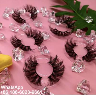 China 2020 New Design Luxury Thick Fluffy Lashes Cross Style 25mm Mink Eyelash Handmade 3d Mink Lashes High Quality Hot Sell Wholesale for sale