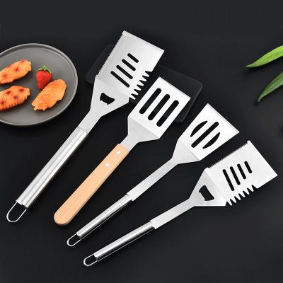 China Sustainable Stainless Steel Steak Shovel Frying Spatula Multifunctional Fish Shovel Cooking Pancake Cooking Kitchen Spatula for sale