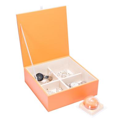 China Adult Glass Jewelry Box Gift Box Pu Leather Mooncake Luxury Packaging Box With Glass Cover for sale