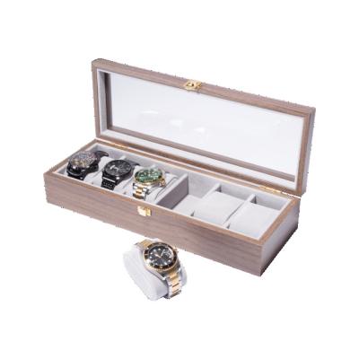 China For Triple Watch Stand and Watch Jewelry Display Box 6 Slots Luxury Wooden Watch Organizer Box Triple Custom for sale