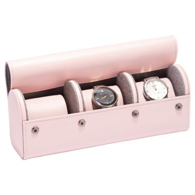 China Adult Factory Luxury Personalized 3 Watch Travel Case With Roll Up Vintage Watch Leather Roll Up Case Case for sale