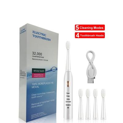 China Wholesale OEM USB Washable Ultrasonic Rechargeable Toothbrush Ultrasonic Powerful Clean Powerful Charging Electric Toothbrush for sale