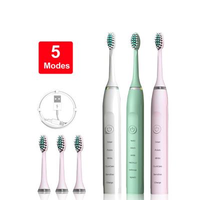 China Wholesale OEM USB Rechargeable Tooth Ultrasonic Clean Clean Powerful Charging Washable Electronic Whitening Electric Toothbrush for sale