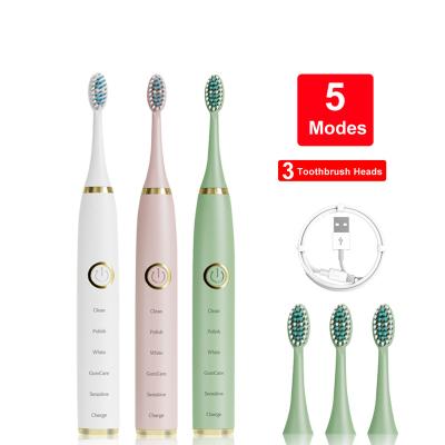 China Wholesale OEM USB Rechargeable Tooth Ultrasonic Clean Clean Powerful Charging Washable Electronic Whitening Electric Toothbrush for sale