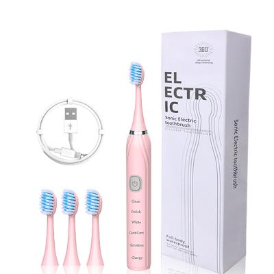 China OEM Powerful Clean Powerful Ultrasonic Sonic Charging USB Rechargeable Washable Electronic Whitening Toothbrush for sale