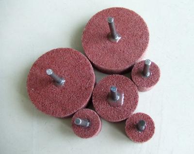 China High Quality Dark Red Axle Wheel Mounted Abrasive Broom Axle Polishing Wheel 25*25*6mm for sale