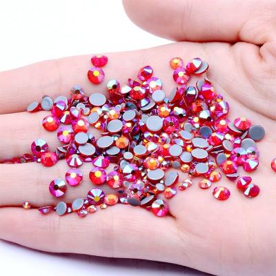 China Easy Apply Custom Colored Rhinestone Round Cut Flat Back Crystal Round Nail Rhinestone DIY Jewelry Making for sale