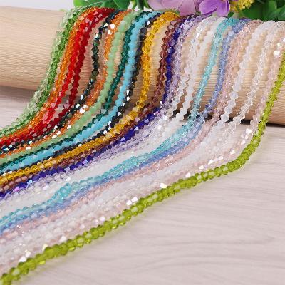 China Wholesale Colorful Bead Necklace Bracelet Rondelle Bicone 4 Mm Charm Loose Glass Crystal Beads With Hole For DIY Jewelry for sale