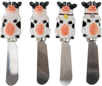 China Viable Ceramic Butter Knife with Cow Handle for sale