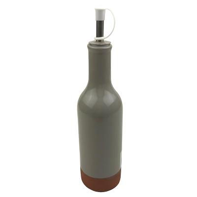 China Custom Ceramic Terracotta Freshness Preservation Essential Oil Olive Oil Bottle for sale