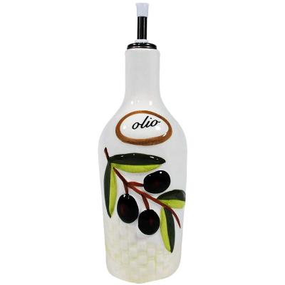 China With the olive pattern wholesale manufacture of Chinese ceramic oil bottles for sale