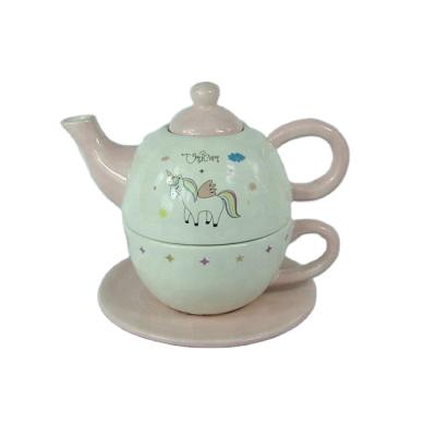 China Viable creative tea set, wholesale ceramic teapot cup saucer in high quality for sale