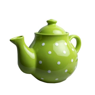 China Viable Wholesale Customized Single Wind High Quality Green Ceramic Teapot for sale