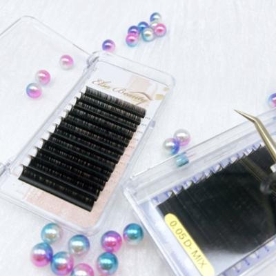 China Wholesale Natural Individual Mink Eyelash Extensions Dual Density Loop Volume Mink Eyelash Extensions 0.03 Thickness Long Volume Natural Silk Wick Supplier for sale