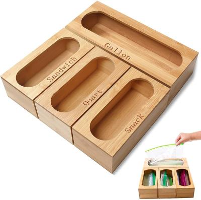 China Sustainable Bamboo Ziplock Bag Organizer Suitable For Drawers Of Different Sizes for sale