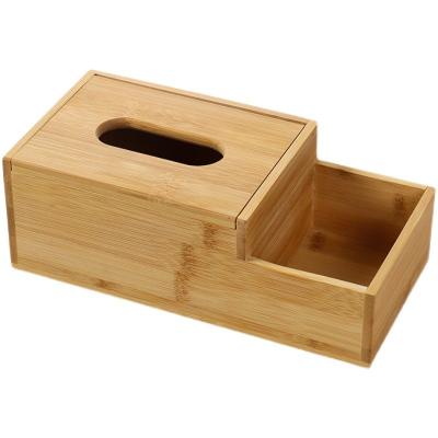 China Movable/Eco-friendly/Reusable/Durable Restaurants And Dedicated Desktop Table Napkin Holder Bamboo Tissue Paper Box for sale