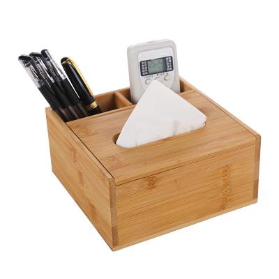 China Movable/Eco-friendly/Reusable/Durable Eco-Friendly Wooden Bamboo Rectangular Tissue Box Toilet Paper Holder Cover For Bathroom Office And Car for sale