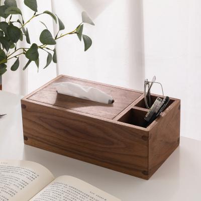 China Movable/Eco-friendly/Reusable/Durable Rectangular Wooden Shape Bamboo Tissue Box With Tissue Box Lid For Living Room And Kitchen for sale