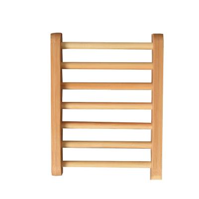 China Movable/Eco-friendly/Reusable/Durable Bamboo Soap Dish Soap Display Rack With Slanted Waterfall Design Bar Soap Rack for sale