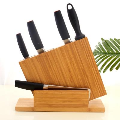 China Kitchen Viable High Quality Magnetic Knife Block Holder Rotating Wooden Knife Holder for Home and Chefs for sale