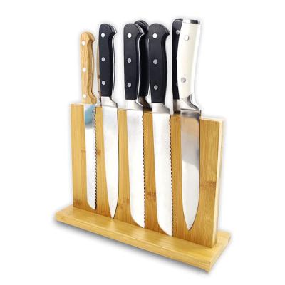 China Sustainable Home Kitchen Bamboo Magnetic Knife Holder With Strong Expanded Magnets Knife Holder for sale