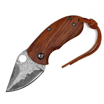 China Hot Wholesale Camping Utility Knife Amazon Amazon Sale EDC Blade Damascus Handmade Tactical Utility Pocket Mini Small Folding Outdoor Knife for sale