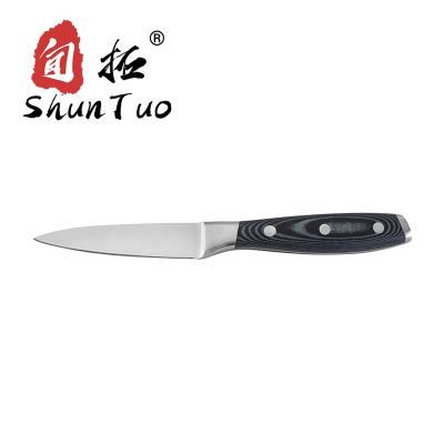 China Cheap Viable Premium Micarta Handle 5Cr15Mov Stainless Steel Kitchen Peeling Peeling Fruit Cutting Knife for sale