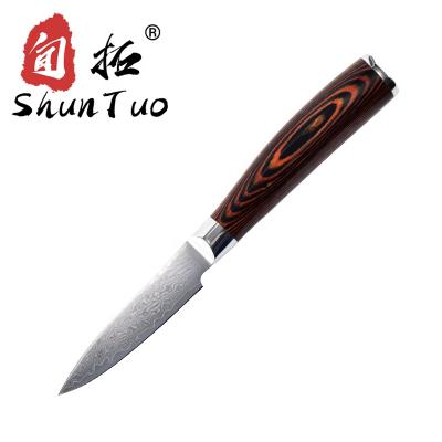 China Sustainable Factory Cheap Japanese Wood Handle 3.5 Inch Fruit Paring Knife for sale