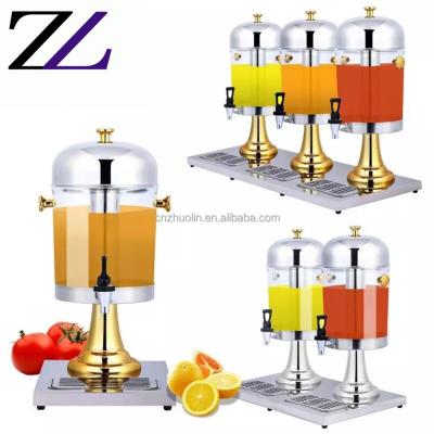 China Modern Durable Cheap Cooling Commercial Simple Plastic Beverage Juice Dispenser Buffet Catering Restaurant Two Three Tank Cold Beverage Machine for sale