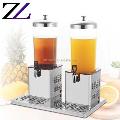 China Durable and Modern 1 Tank Electric Drink Refrigerator Juicer Buffet Party Machine Dispensing Equipment 2 Drink Juice Dispenser for Sale for sale