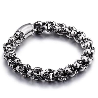 China Retro Skull Fashion Titanium Steel Chain Bracelet Men's Korean Chain Bracelet for sale