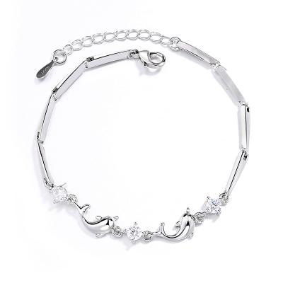 China CLASSIC Korean New Female Rose Gold Dolphin Bracelet Sparkle Set Diamond Bracelet Students Mori Jewelry for sale