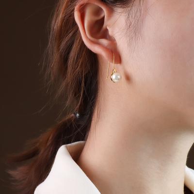 China FASHIONABLE Lady Long Pearl Earrings Gold Plated Wholesale Price Pearl Drop Dangle Earrings Fashion Jewelry for sale