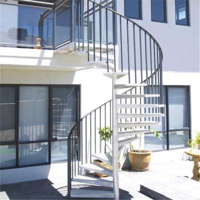 China Modern DAIYA Prefab Exterior Stairs With Iron Exterior Stairs Spiral Staircase for sale