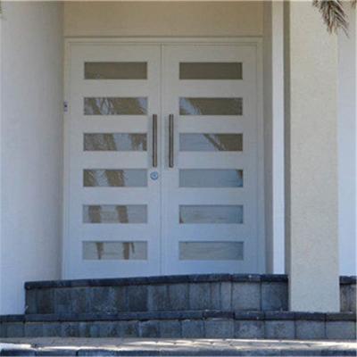 China DAIYA modern solid wood entry door with side lite tempered glass door panel for sale