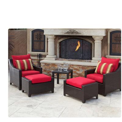 China Outdoor Garden Set DAIYA Teak Furniture With Rattan Hardware for sale