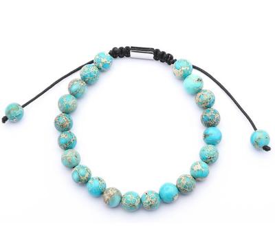 China Handmade Natural Gemstone Blue Jasper Bracelet Imperial Jewelry for sale