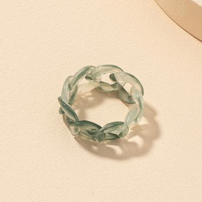 China BOHEMIA Link Chain Style Plastic Resin Cuban Acrylic Ring Rings Jewelry Korean for sale