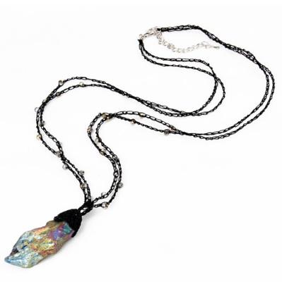 China Handmade Natural Crystal Stone Pendant Necklace 78CM Handmade Jewelry for sale