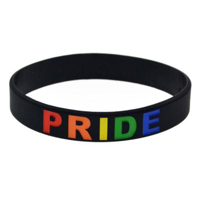 China Handmade Silicone Black Transsexual Band Gay Pride Carrying Bangle Lesbian Jewelry for sale