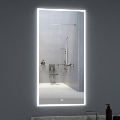 China Illuminated Double LED Bathroom Mirror Makeup Mirror Two Touch Switch Defog Control for sale