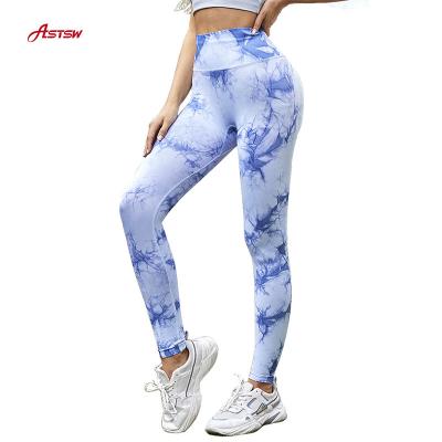 China Breathable Promotional Tie Dye Women Seamless Price Gym Wear Slimming Seamless Gym Leggings for sale