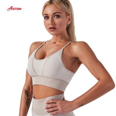 China Breathable Sports Bra Womens Seamless Plus Size Fitness Vest Padded Active Sports Bra for sale