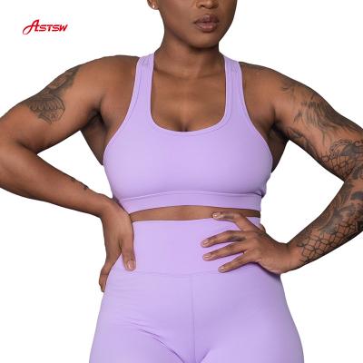 China Wholesale Custom Breathable Plus Size Plain Color Sex Fitness Yoga Tops Gym Wear Sports Back Bra For Women for sale